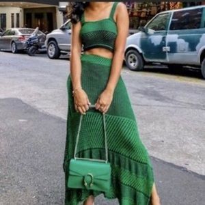 Zara green knit maxi skirt